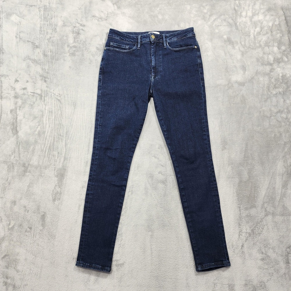 FRAME Jeans Womens 2 Blue Mid Rise Le One Skinny Slim Stretch Dark Wash Denim